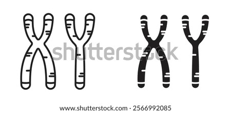 Masculine Chromosomes icons in outline and fill. vector illustration for ui.