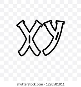 Masculine Chromosomes vector linear icon isolated on transparent background, Masculine Chromosomes transparency concept can be used for web and mobile