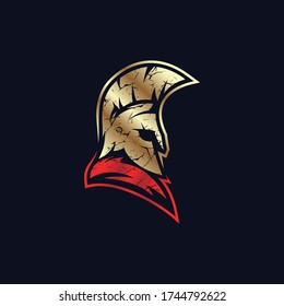 Masculine design logo with a spartan mascot symbol