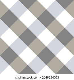 Masculine diagonal gingham flannel seamless vector pattern. Classic check cloth background for digital scrapbook paper and repeat mens gift wrap design.