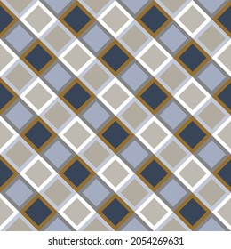 Masculine diagonal gingham flannel seamless vector pattern. Classic check cloth background for digital scrapbook paper and repeat mens gift wrap design.