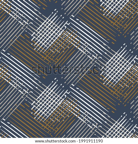 Masculine doodle check seamless pattern. Classic retro geo gingham grid for digital scrapbook paper and repeatable men gift wrap design in vector.

