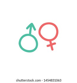 Masculine And Feminine Symbols, Vector Illustration