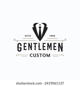 Masculine Gentlemen Logo Design Vintage Stil.Logo für Etiketten, Kleidung und Männer.