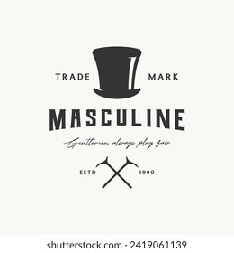 Masculine gentlemen logo design vintage style.Logo for labels, clothing and men.