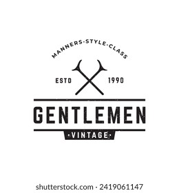 Masculine gentlemen logo design vintage style.Logo for labels, clothing and men.