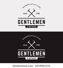 Masculine gentlemen logo design vintage style.Logo for labels, clothing and men.