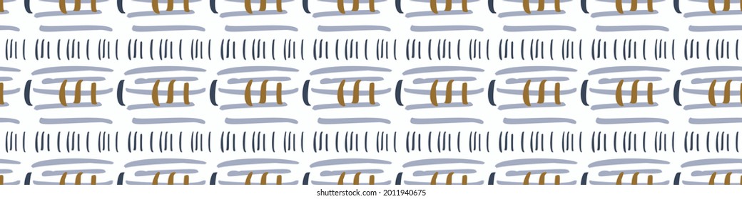 Masculine geometric seamless border pattern. Classic retro geo shape design for digital masking tape edging. Repeatable man banner in vector.