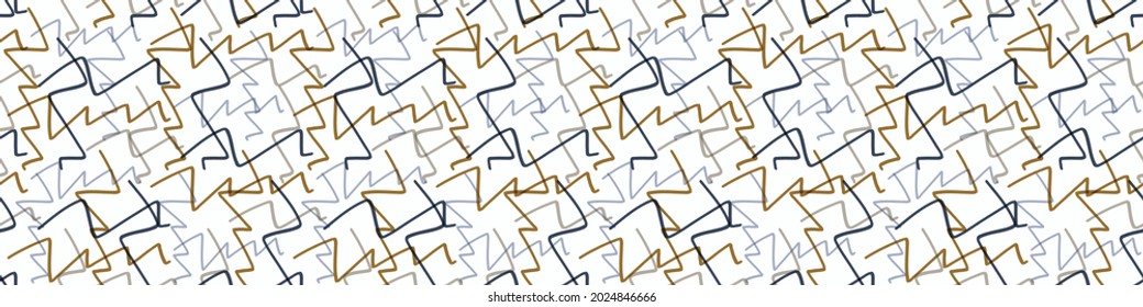 Masculine geometric seamless border pattern. Classic retro geo shape design for digital masking tape edging. Repeatable man banner in vector.