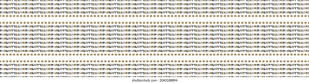 Masculine geometric seamless border pattern. Classic retro geo shape design for digital masking tape edging. Repeatable man banner in vector.