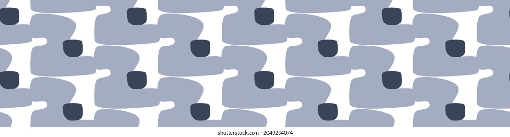 Masculine geometric seamless border pattern. Classic retro geo shape design for digital masking tape edging. Repeatable man banner in vector.