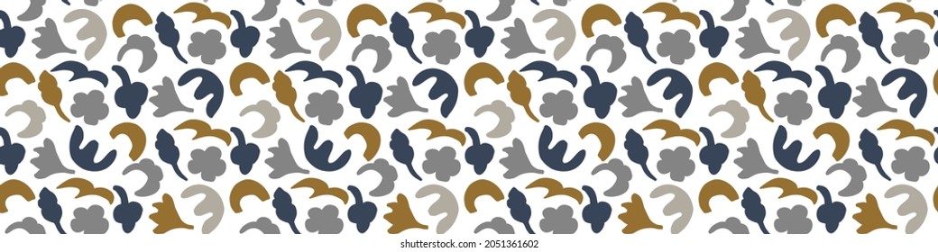 Masculine geometric seamless border pattern. Classic retro geo shape design for digital masking tape edging. Repeatable man banner in vector.