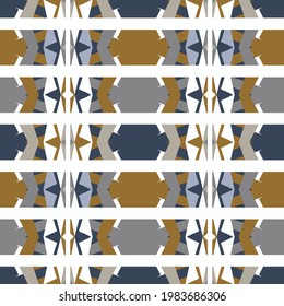 Maskulingeometrisches nahtloses Muster. Klassische Retro-Geo-Form für digitales Scrapbook-Papier und reproduzierbare Männer-Geschenkverpackung in Vektorgrafik.
