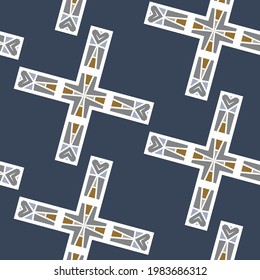 Masculine geometric seamless pattern. Classic retro geo shape for digital scrapbook paper and repeatable men gift wrap design in vector.
