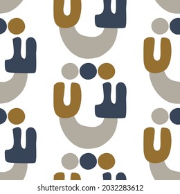 Masculine geometric seamless pattern. Classic retro geo shape for digital scrapbook paper and repeatable men gift wrap design in vector.