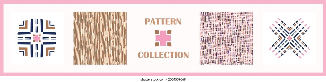 Colección de patrones multiusos geométricos sin costura. Forma simple para papel de libro de chatarra digital y diseño de envoltura de regalo para hombres repetibles en vector.