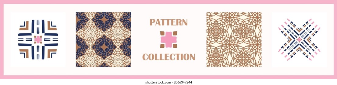 Masculine geometric seamless pattern collection. Simple shape for digital scrapbook paper and repeatable men gift wrap design in vector.