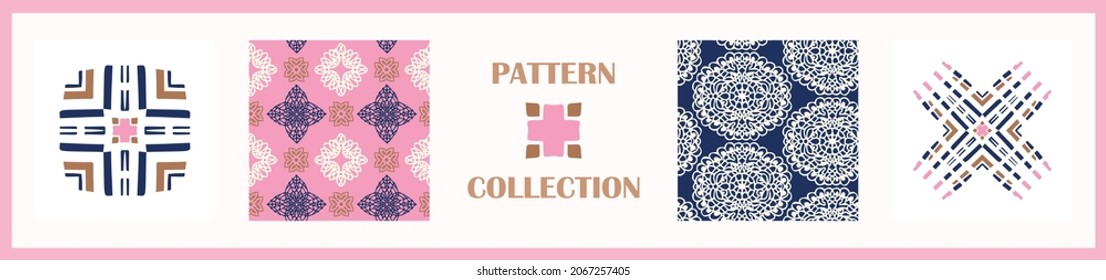 Masculine geometric seamless pattern collection. Simple shape for digital scrapbook paper and repeatable men gift wrap design in vector.