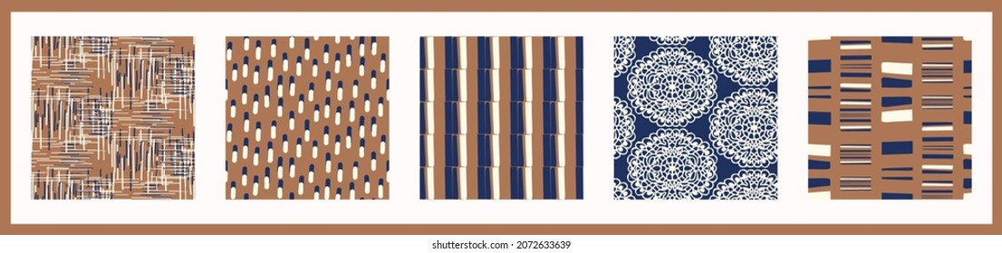 Colección de patrones multiusos geométricos sin costura. Forma simple para papel de libro de chatarra digital y diseño de envoltura de regalo para hombres repetibles en vector.