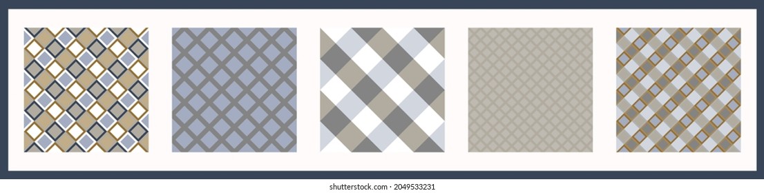 Masculine gingham flannel vector pattern set. Classic check cloth background for digital scrapbook paper and repeat mens gift wrap design.