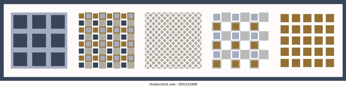 Masculine gingham flannel vector pattern set. Classic check cloth background for digital scrapbook paper and repeat mens gift wrap design.