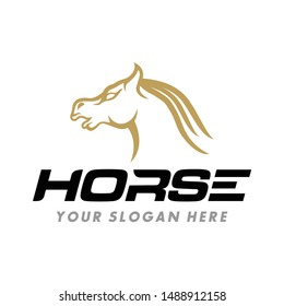 Masculine Horse Logo Design Inspiration Vector