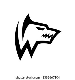 Masculine initial W / Monogram letter W Wolf Logo design