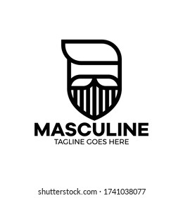 masculine man outline logo vector illustration