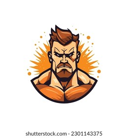 a masculine man with a strong body. full of angry. vector