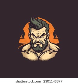 a masculine man with a strong body. full of angry. vector