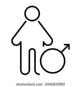 masculine outline thin icon vector design good for website and mobile app. man gender icon