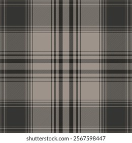 Masculine Plaid Seamless Vector Pattern warm gray classic tartan repeat for textile fabric wallpaper