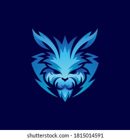 masculine rabbit logo design template