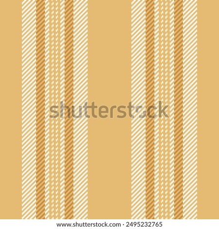Masculine stripe texture vertical, vibrant vector textile lines. Italy seamless fabric background pattern in amber and sea shell colors palette.