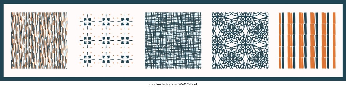 Masculine stripes seamless pattern set. Speckled simple line shape for digital scrapbook paper and repeatable men gift wrap design in vector.