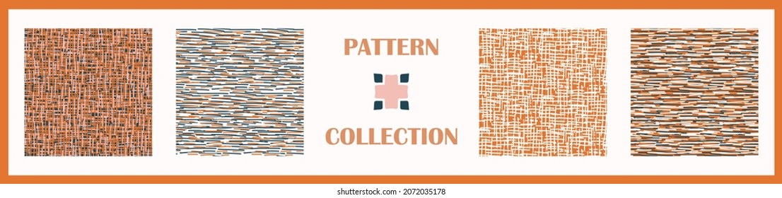 Maskuline Streifen nahtlos Muster Set. Kletterte, einfache Linienform für digitales Scrapbook-Papier und reproduzierbare Männer Geschenkverpackung in Vektorgrafik.
