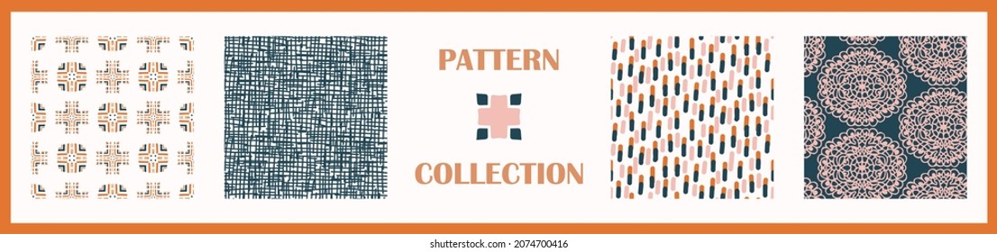Masculine stripes seamless pattern set. Speckled simple line shape for digital scrapbook paper and repeatable men gift wrap design in vector.