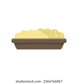 Mash potato butter icon flat vector. Dish food. Spoon meal isolated