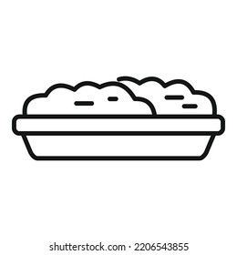 Mash potato butter icon outline vector. Dish food. Spoon meal