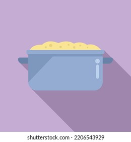 Mash potato dish icon flat vector. Boiled food. Diet nutrition