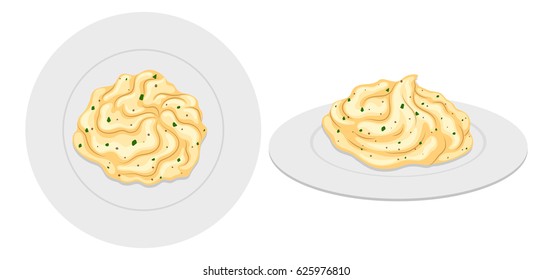 Mash potato on plates illustration
