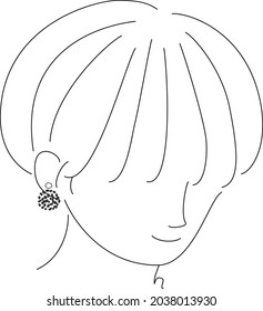 Mash short girl with earrings