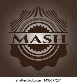 Mash vintage wooden emblem. Vector Illustration.