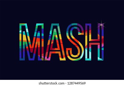 mash word typography design in rainbow colors suitable for logo or text
