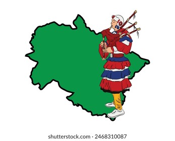 Mashak Baja is a traditional musical instrument from Uttarakhand, India vector illustration.