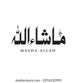 Mashallah also written Masha'Allah, arabic word show appreciation and liking for something happening to a person.
