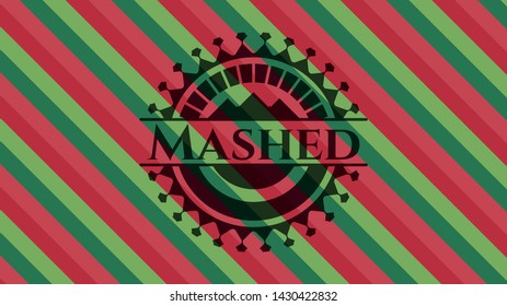 Mashed christmas style badge. Vector Illustration. Detailed.