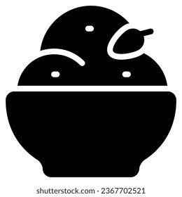 mashed potato icon with glyph style. Suitable for website design, logo, app, UI and ETC.