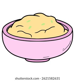 mashed potato illustration hand drawn isolated vector