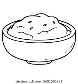 mashed potato illustration hand drawn outline vector